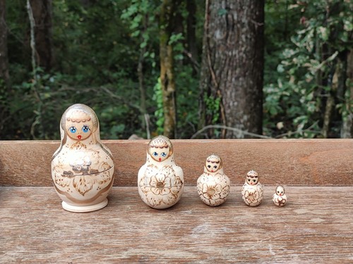 Matryoshka natural wood set - natural,