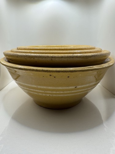 Antique yellow ware striped - antique,